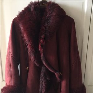 Genuine Sheepskin  leather / fur coat ladies 6-8